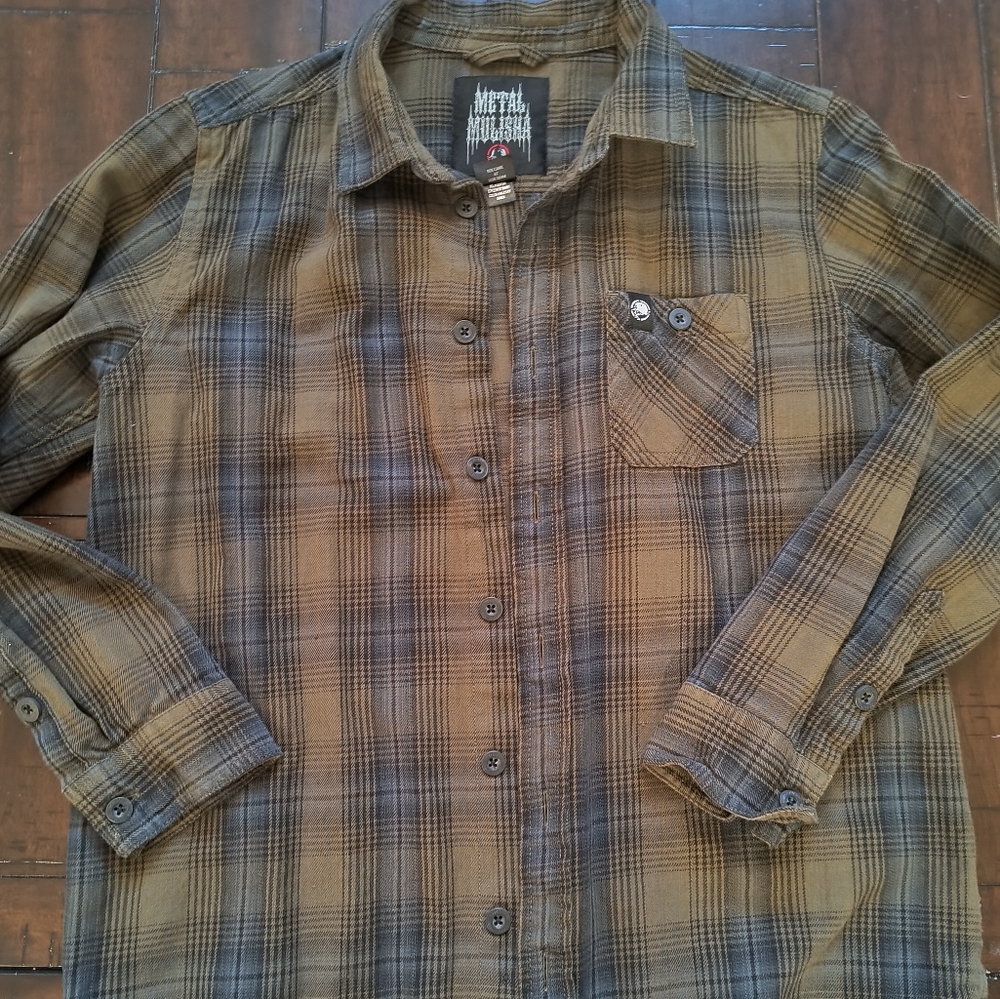 Metal Mulisha L/S Flannel Army green